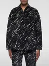 Marni Flocked Denim Oversized Shirt With Crayon Print In Schwarz