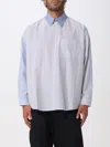 Marni Organic Cotton Shirt With A Mix Of Stripes In Blue