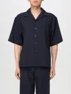 Marni Slogan-print Cotton Shirt In Blue