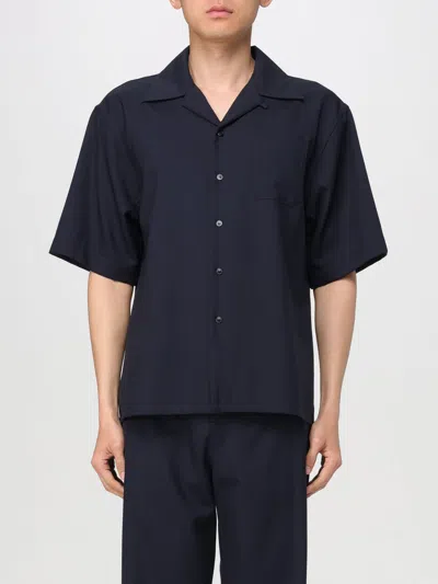 Marni Men's Tropical Wool Bowling Shirt In Black