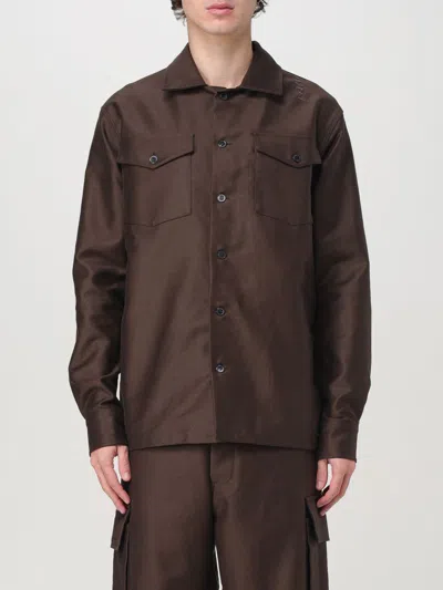 Marni Shirt With Chest Pockets And Long Sleeves In Brown