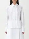 Marni Collared Neck Long Sleeves Ruffle Detail In White