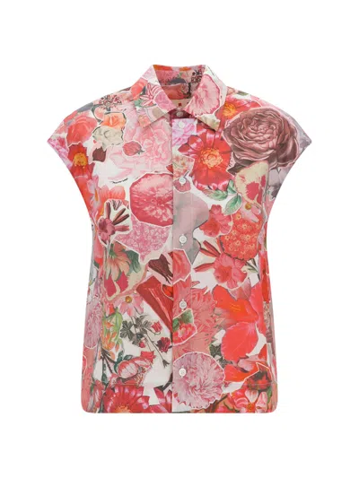 MARNI FLORAL CAPPED SLEEVE SHIRT