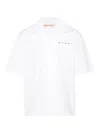 Marni White Poplin Bowling Hidden Logo Shirt In White