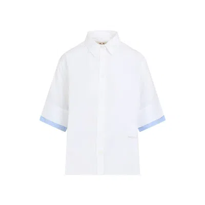 Marni Short Sleeve Shirt Contrasting Cuffs In White
