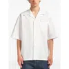 Marni Logo-print Cotton Poplin Bowling Shirt In White