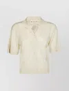 Marni Short-sleeved Relaxed Fit Shirt With Textured Pattern In White