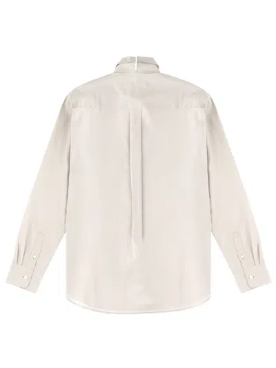 Marni Shirt With Embroidered Logo In Neutral