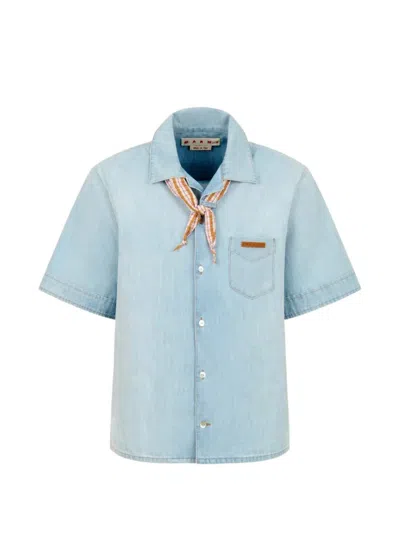 Marni Short-sleeved Shirt In Blue