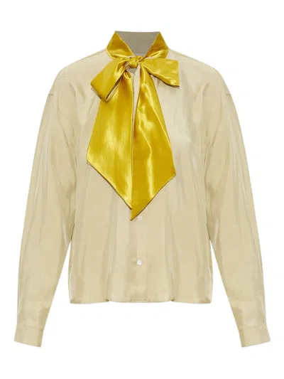 Marni Shirt With Scarf Collar In Neutral