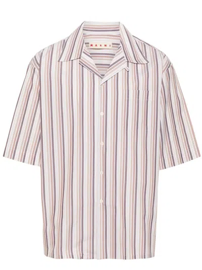 Marni Shirt With Striped Print In Pink