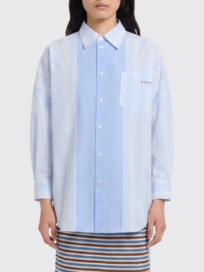 MARNI MARNI SHIRT WOMAN COLOR BLUE,I20578009