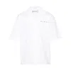 Marni White Poplin Bowling Hidden Logo Shirt In White
