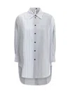 Marni Womens Stn63 Oversized Striped Cotton Shirt In Neutral