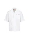 Marni White Poplin Bowling Hidden Logo Shirt In White