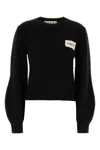 Marni Womens 00n99 Branded-patch Knitted Cashmere Jumper