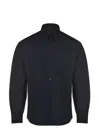 Marni Cool Wool Shirt With Contrast Stitching Shirt And Blouse Black In Blue