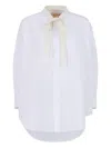 Marni Tie-neck Cotton Shirt Dress In White
