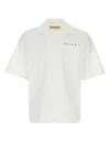 Marni White Poplin Bowling Hidden Logo Shirt In White