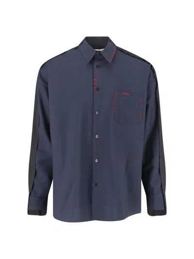 Marni Two-tone Shirt In Blue
