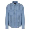 Marni Cut-out Flap-pocket Shirt In Blue