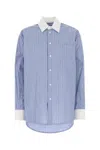 Marni Blue Striped Poplin Shirt In Multi