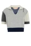 Marni Cashmere Polo Shirt Short Sleeves In Multicoloured