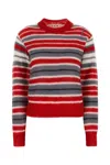 Marni Striped Mohair Blend Crewneck Sweater In Stripped