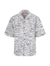 Marni Printed Collar Pocket Short Sleeve Shirt In White