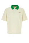 Marni Cotton Blend Polo Shirt With Contrasting Collar In White