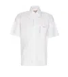 Marni Short Sleeves Cotton Poplin Shirt With Embroidered Chest Pocket In White