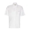 Marni Short Sleeves Cotton Poplin Shirt With Embroidered Chest Pocket In White