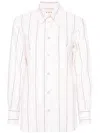 Marni Striped Cotton-poplin Shirt In White