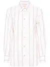 Marni Striped Cotton-poplin Shirt In White