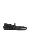 Marni Black Ballerinas With Embossed Bow Detail On The Front In Leather Woman In Black