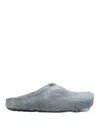 Marni Aquamarine Long Hair Calfskin Fussbett Sabot In Blue