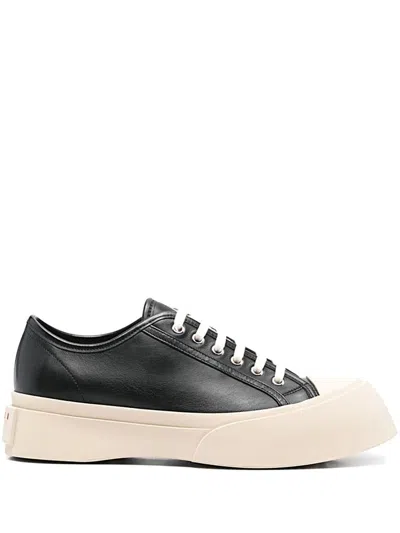 Marni Black Smooth Leather Sneakers