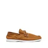 Marni Deconstructed Nubuck Boat Loafers With Leather Laces In Brown
