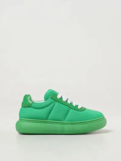Marni Kids' Embroidered-logo Knitted Sneakers In Green