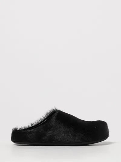 Marni Fussbett Sabot Genuine Calf Hair Clog In Off White