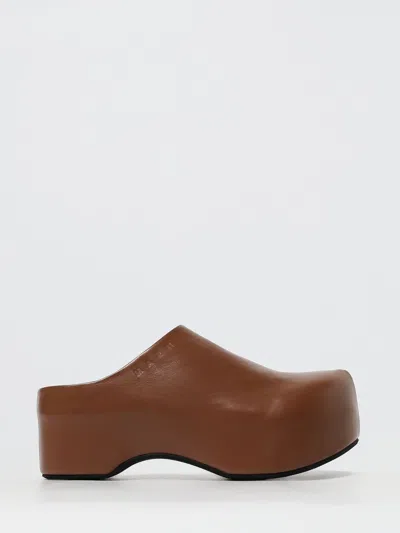 MARNI WEDGE SHOES MARNI WOMAN COLOR BROWN,436357032