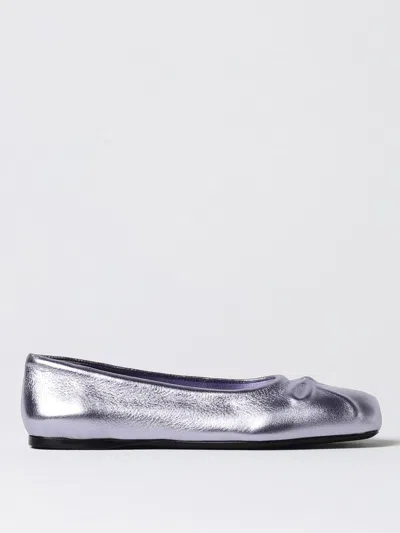 Marni Leather Ballet Flats In Blue