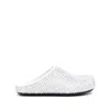 Marni Glass-crystals Leather Slippers In White