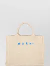 Marni Shopper With Shoulder Strap And Top Handles In Neutrals