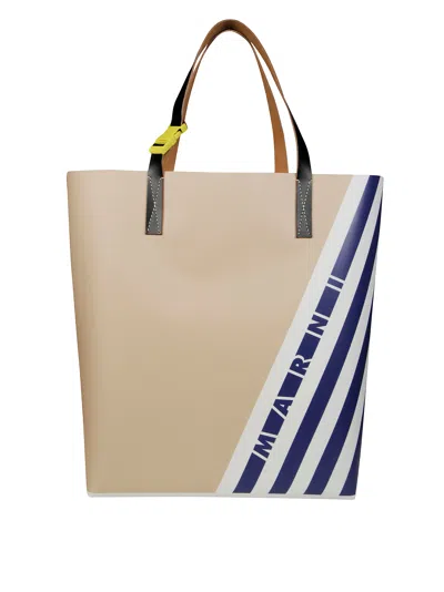 Marni Shopping Bag In Bianco