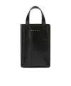 Marni Logo Printed Top Handle Bag In Black