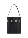 Marni Shopping Bag In Black/steppe