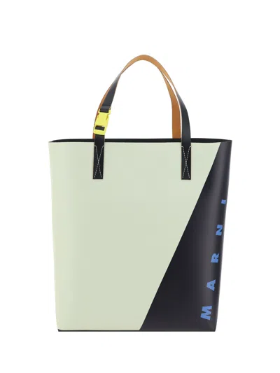 Marni Shopping Bag In Shell/black