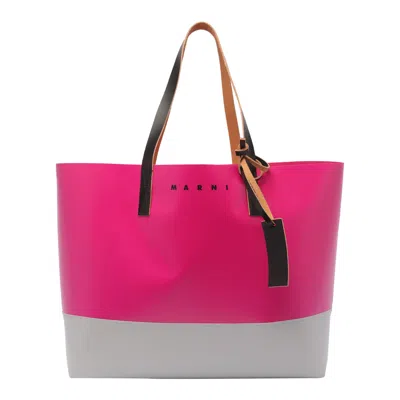 Marni Shopping Bag Tribeca In Cassisantiquesilverblack