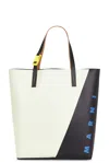 Marni Neutral Tribeca Faux-leather Tote Bag In Shell & Black